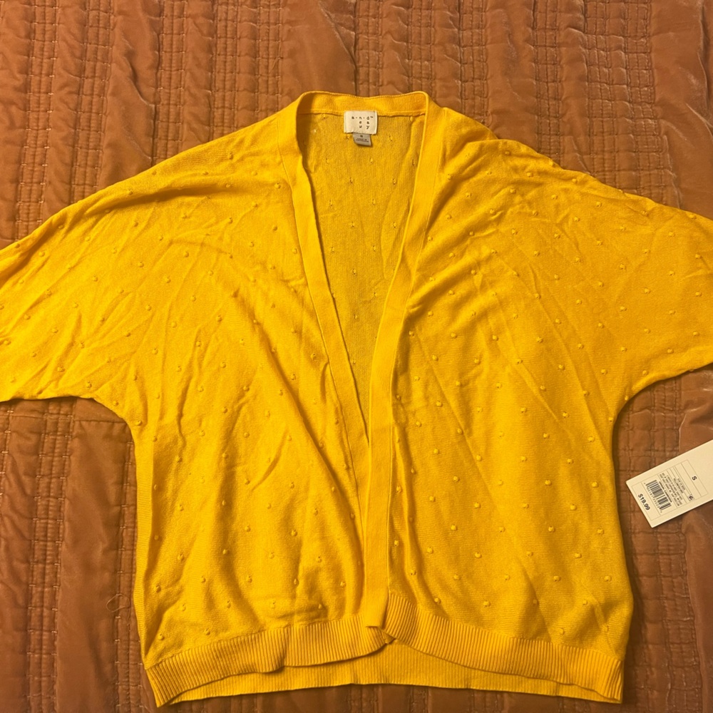a new day Mustard Yellow Women's Cropped Cardigan